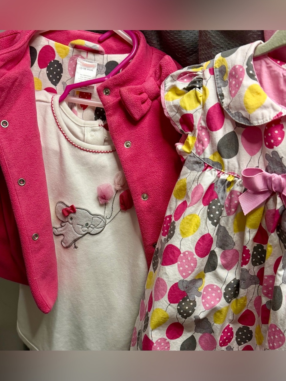 Vintage Gymboree Happy Elephant 2013 12-18M Baby Girl Outfit Lot Blanket 7 Pc - Picture 7 of 9